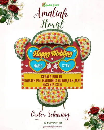 Karangan Papan Bunga Pernikahan di Jembangan